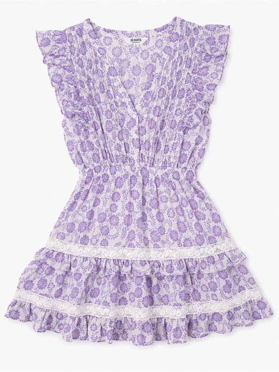 BB Dakota Other - BB Dakota Steve Madden Purple Floral Ruffle Mini Dress Size L